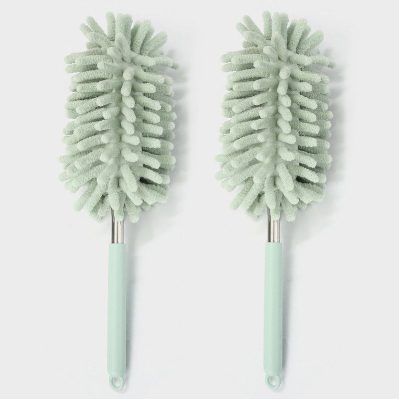 Chenille Duster, Strong Absorption & Dust Trapping Cleaning Brush, Reusable for Home, High Places, Crevices, and Under-Bed Cleaning - Green - Image 1