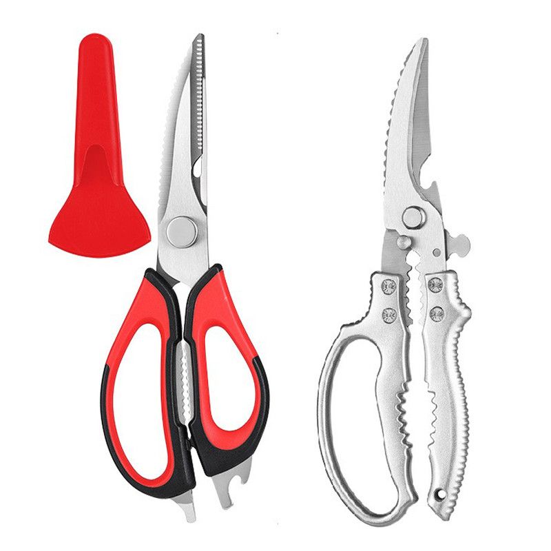 2-Pack Kitchen Scissors Set, Heavy-Duty Chicken Bone Shears & Detachable Kitchen Shears, 3Cr13 Stainless Steel & Magnetic Sheath - Red - Image 1