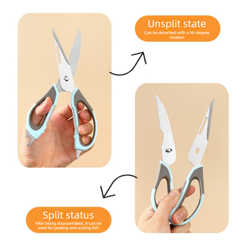 2-Pack Kitchen Scissors Set, Heavy-Duty Chicken Bone Shears & Detachable Kitchen Shears, 3Cr13 Stainless Steel & Magnetic Sheath - Red - Image 3
