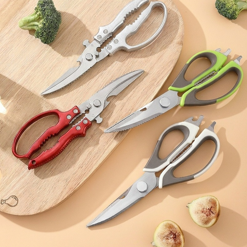 2-Pack Kitchen Scissors Set, Heavy-Duty Chicken Bone Shears & Detachable Kitchen Shears, 3Cr13 Stainless Steel & Magnetic Sheath - Red - Image 4