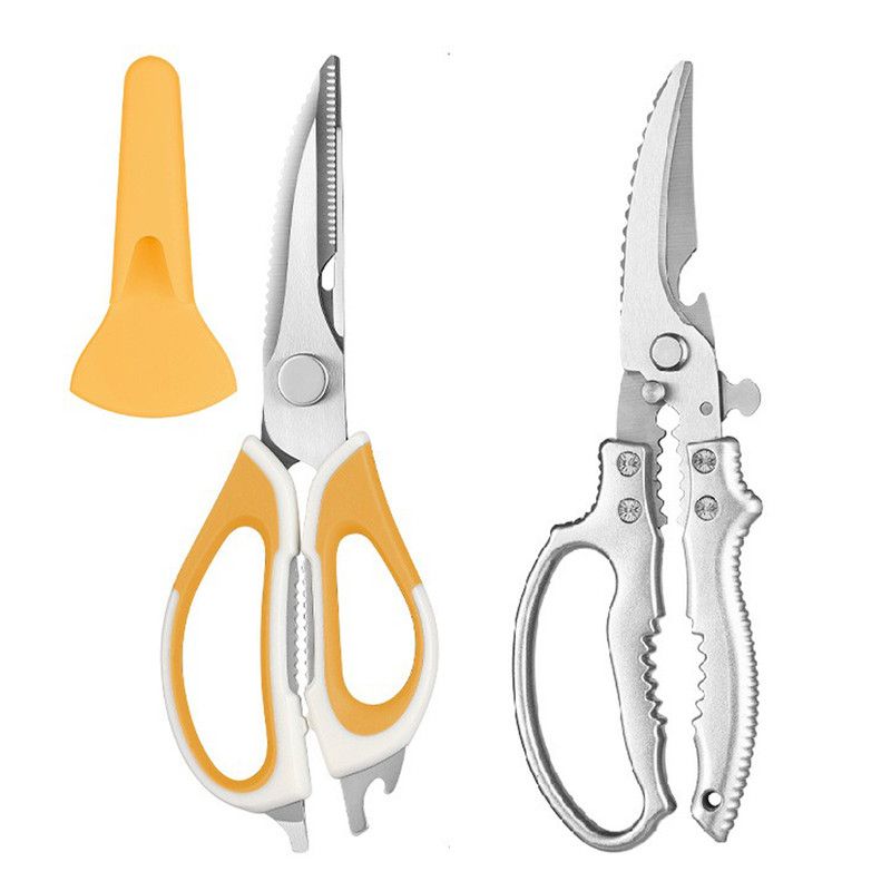 2-Pack Kitchen Scissors Set, Heavy Duty Chicken Bone Shears & Detachable Kitchen Shears, 3Cr13 Stainless Steel & Magnetic Sheath - Yellow - Image 1