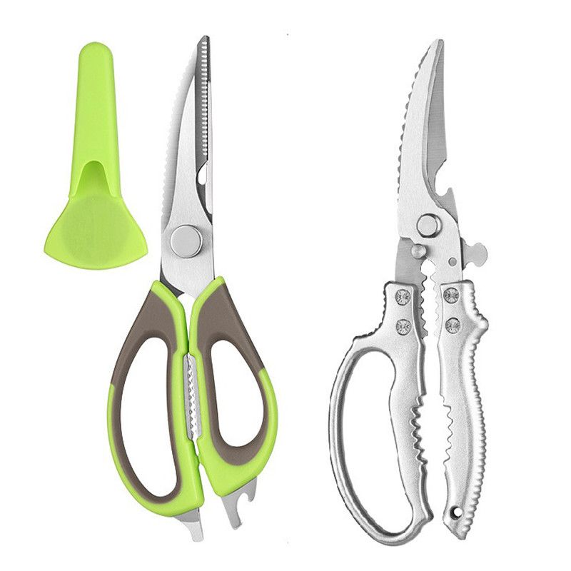 2-Pack Kitchen Scissors Set, Heavy-Duty Chicken Bone Shears & Detachable Kitchen Shears, 3Cr13 Stainless Steel & Magnetic Sheath—Green - Image 1