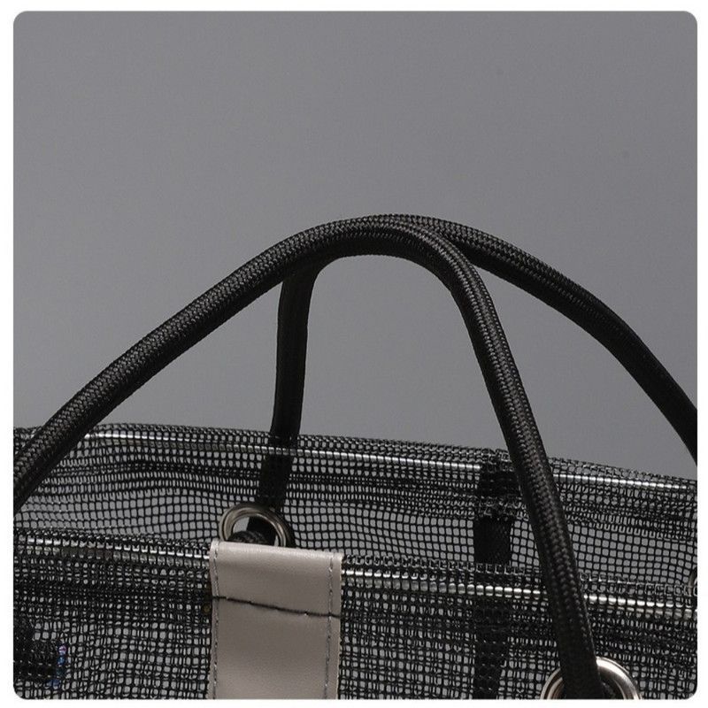 Mesh Shower Caddy, Portable Bath Tote Bag, Large Capacity Mesh Storage Basket for Bathroom Essentials - Black - Image 5