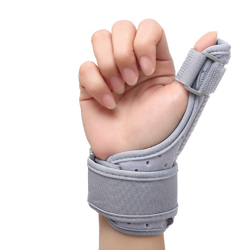 Thumb Support Brace, Adjustable Wrist & Thumb Stabilizer, Breathable Protector for Tendonitis—Gray - Image 1