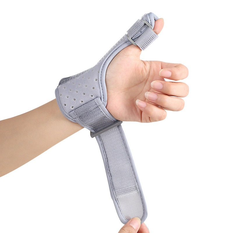 Thumb Support Brace, Adjustable Wrist & Thumb Stabilizer, Breathable Protector for Tendonitis—Gray - Image 4