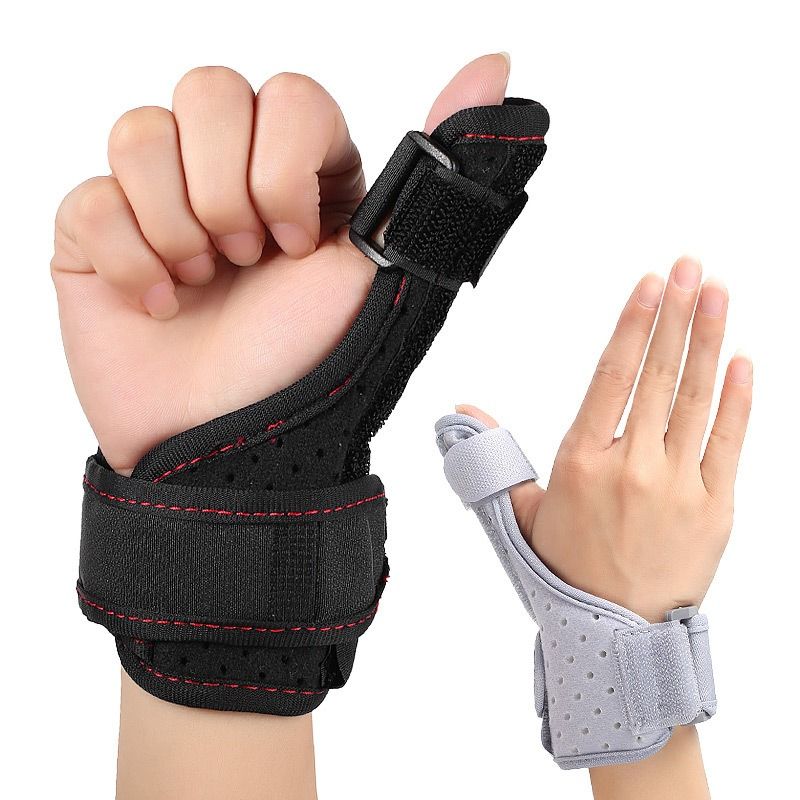 Thumb Support Brace, Adjustable Wrist & Thumb Stabilizer, Breathable Protector for Tendonitis—Gray - Image 6