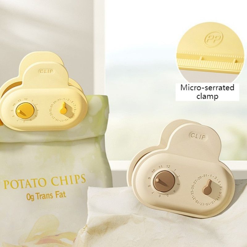 5PCS Cloud Magnetic Sealing Clips with Date Markers, Dual-Use Food Bag Sealer & Fridge Magnets - Image 3