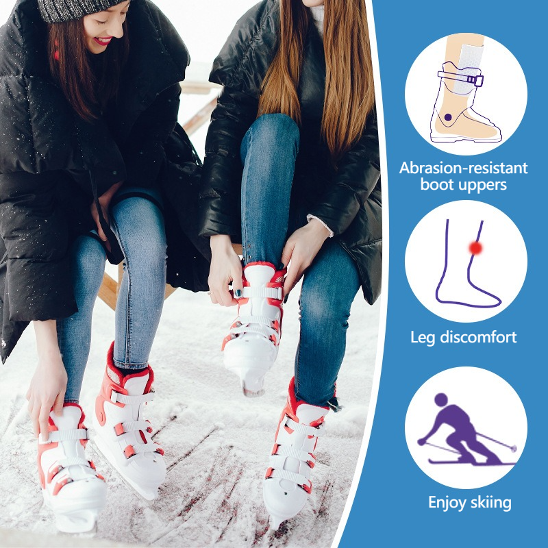 2PCS Self-Adhesive Gel Pads for Ski Boots, Anti-Friction Shock Absorbing Liners, Reusable & Washable - Image 2