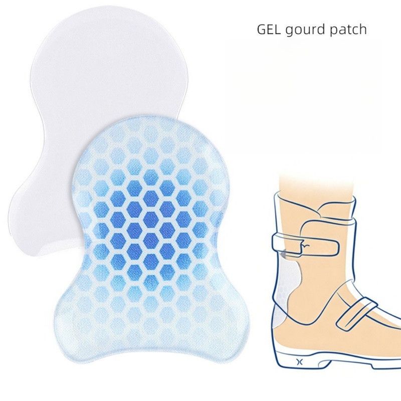 2PCS Gourd-Shaped Gel Pads for Ski Boots, Self-Adhesive Shock Absorbing Heel Liners, Reusable & Washable - Image 1