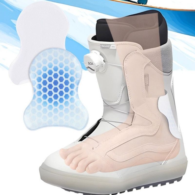 2PCS Gourd-Shaped Gel Pads for Ski Boots, Self-Adhesive Shock Absorbing Heel Liners, Reusable & Washable - Image 7