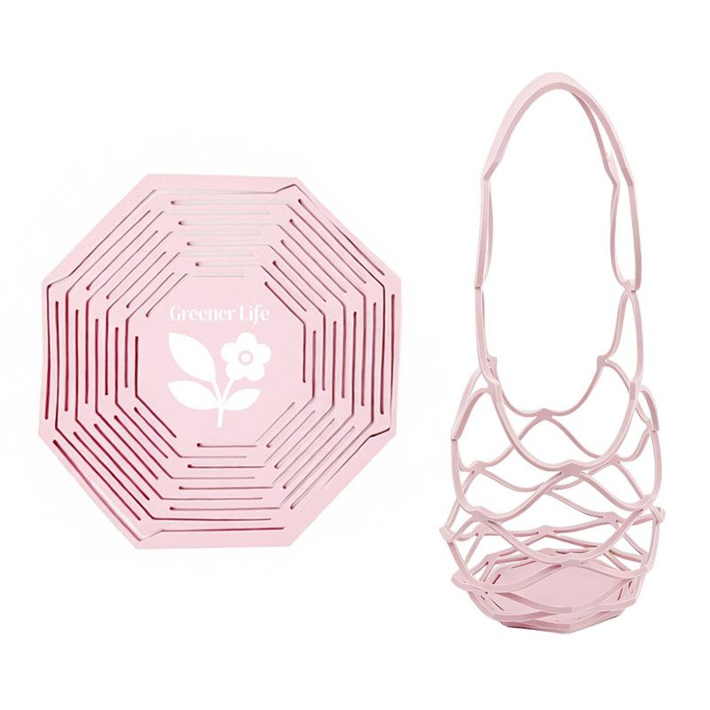 2-in-1 Transformable Silicone Coaster Carrier, Foldable Reusable Wine, Milk Tea, and Beverage Carry Bag & Heat Mat Gift - Pink - Image 1