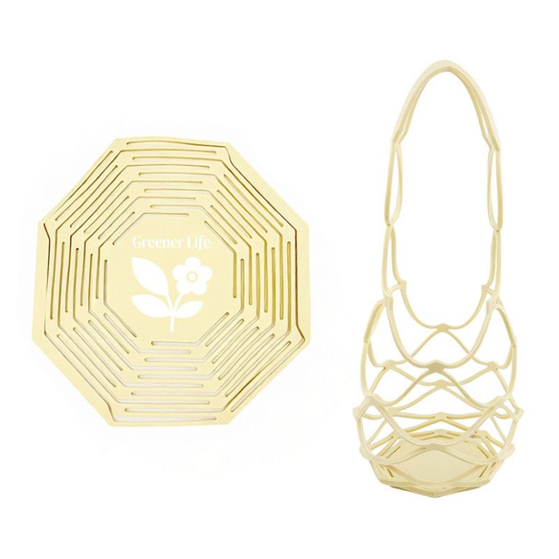 2-in-1 Transformable Silicone Coaster Carrier, Foldable Reusable Wine, Milk Tea, and Beverage Carry Bag & Heat Mat Gift - Yellow - Image 1