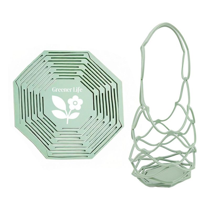 2-in-1 Transformable Silicone Coaster Carrier, Foldable Reusable Wine, Milk Tea, and Beverage Carry Bag & Heat Mat Gift - Green - Image 1