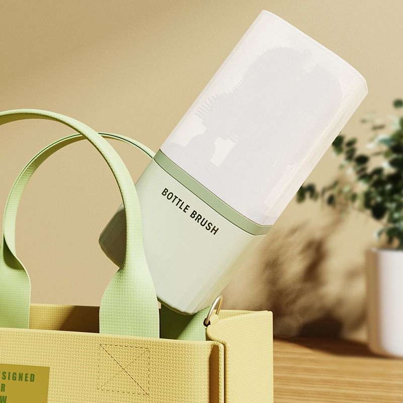 6-in-1 Portable Silicone Bottle Brush Set with Drying Storage Box, All-Purpose Cleaner for Baby Bottles, Nipples, and Straw Cups—Green - Image 6