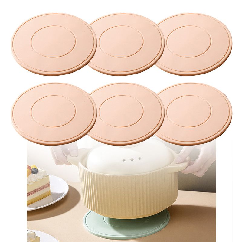 Food-Grade Silicone Heat-Resistant Trivet, 16cm Non-Slip Table Mat, Snowflake Hollow Hot Pot Coaster—Pink - Image 1
