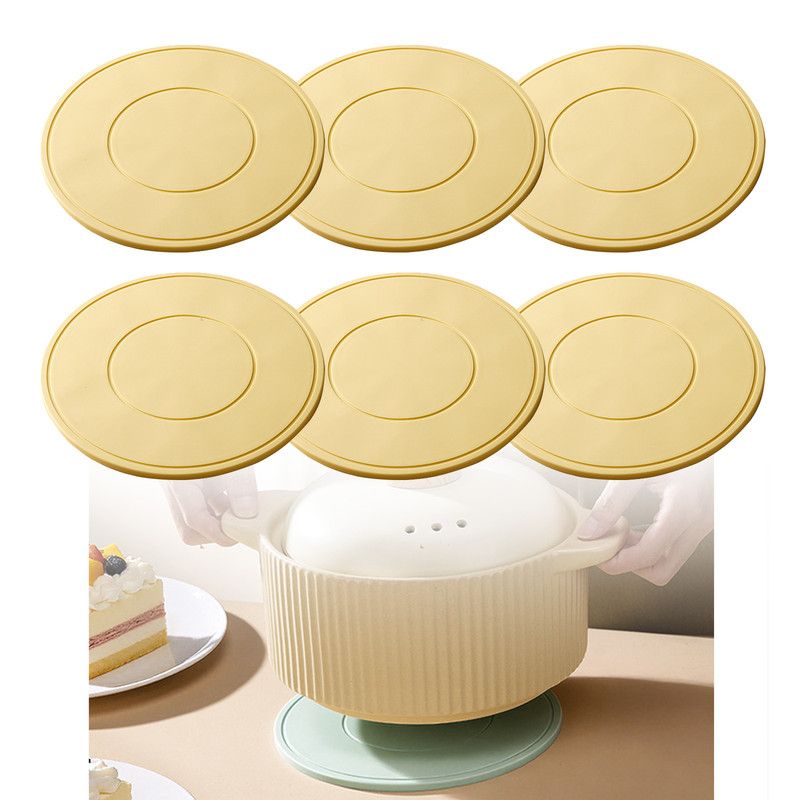 Food-Grade Silicone Heat-Resistant Trivet, 16cm Non-Slip Table Mat, Snowflake Hollow Hot Pot Coaster—Yellow - Image 1