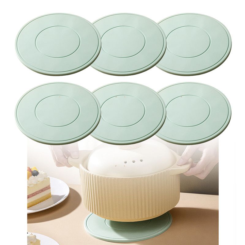 Food-Grade Silicone Heat-Resistant Trivet, 16cm Non-Slip Table Mat, Snowflake Hollow Hot Pot Coaster—Green - Image 1