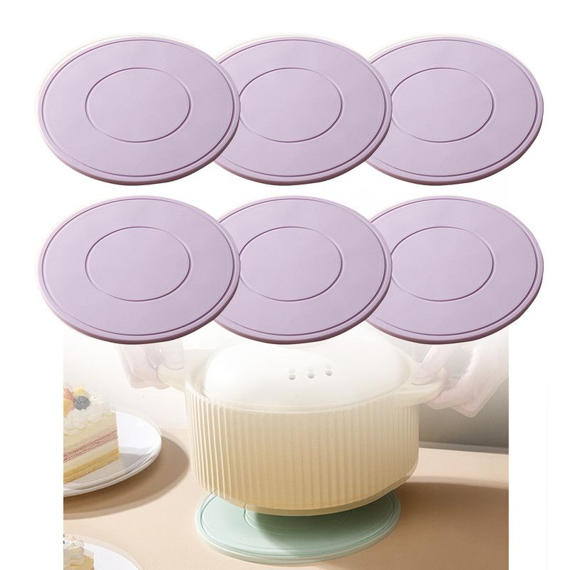 Food-Grade Silicone Heat-Resistant Trivet, 16cm Non-Slip Table Mat, Snowflake Hollow Hot Pot Coaster—Purple - Image 1