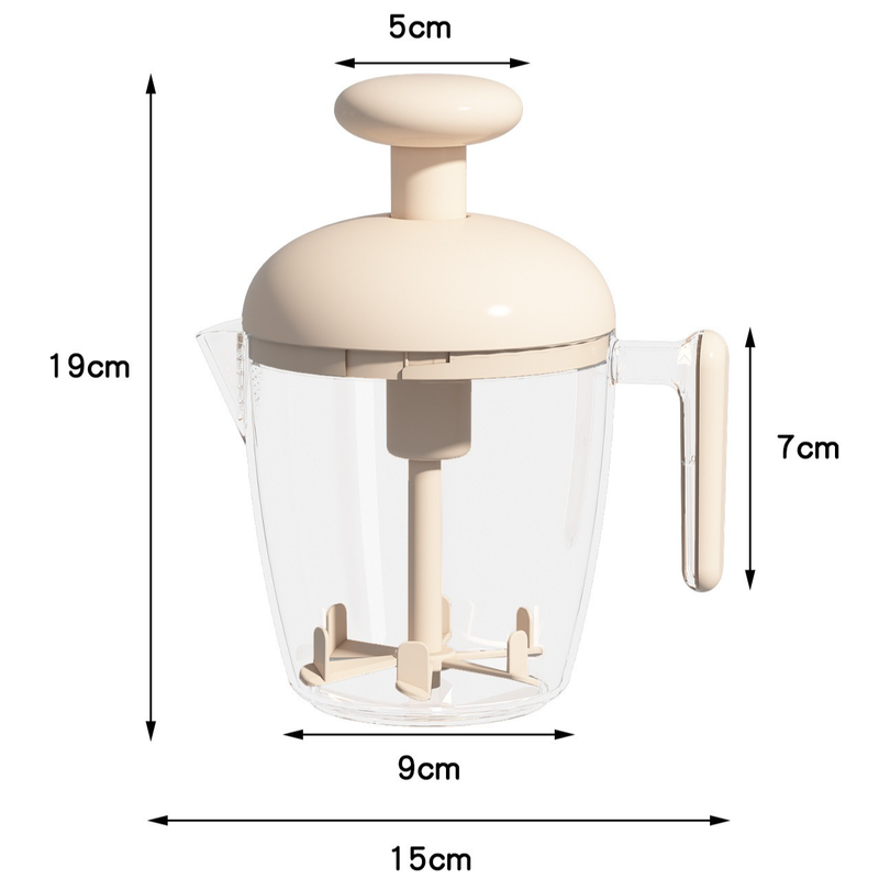 Semi-Auto Press Egg Mixer Cup, Large-Capacity Hand Whisk with Filter Spout for Baking, Whipping Cream, and Beating Eggs—White - Image 7
