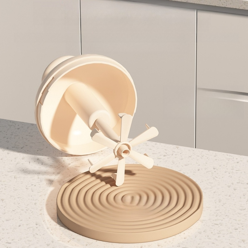 Semi-Auto Press Egg Mixer Cup, Large-Capacity Hand Whisk with Filter Spout for Baking, Whipping Cream, and Beating Eggs—Pink - Image 2