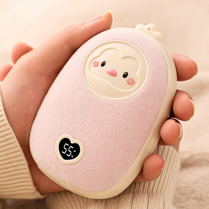 Cute Cartoon Hand Warmer 2-in-1 Portable USB Charging Power Bank, 3 Temperature Settings Pocket Heater—Pink - Image 7
