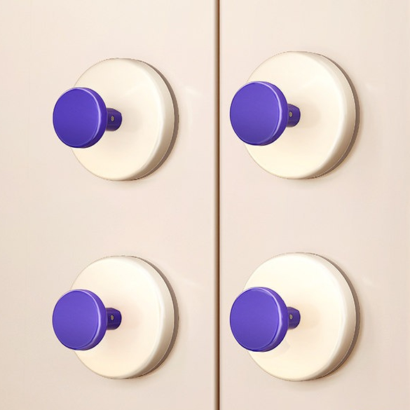 4-Pack - No-Drill Suction Cup Door Handle, Reusable Pull Knob for Wardrobes, Refrigerators, and Glass Sliding Doors - Blue - Image 1