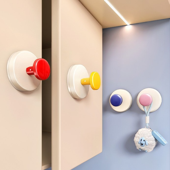 4-Pack - No-Drill Suction Cup Door Handle, Reusable Pull Knob for Wardrobes, Refrigerators, and Glass Sliding Doors - Blue - Image 4