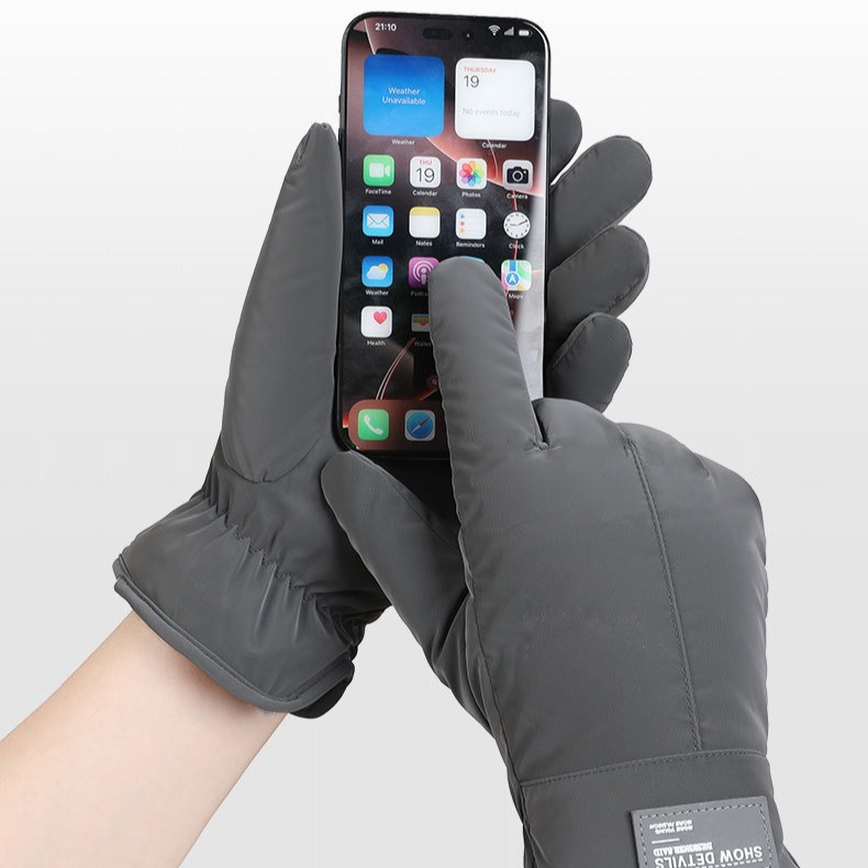 Winter Thick Polar Fleece Touchscreen Gloves, Windproof and Water-Resistant Thermal Gloves for Cycling and Motorcycling, One Pair—Black (One Size Fits All) - Image 5
