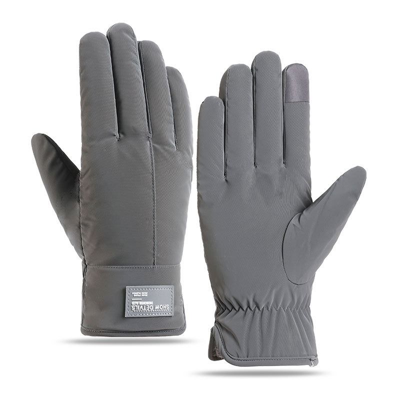 Winter Thick Polar Fleece Touchscreen Gloves, Windproof and Water-Resistant Thermal Gloves for Cycling and Motorcycling, One Pair—Gray (One Size Fits All) - Image 1