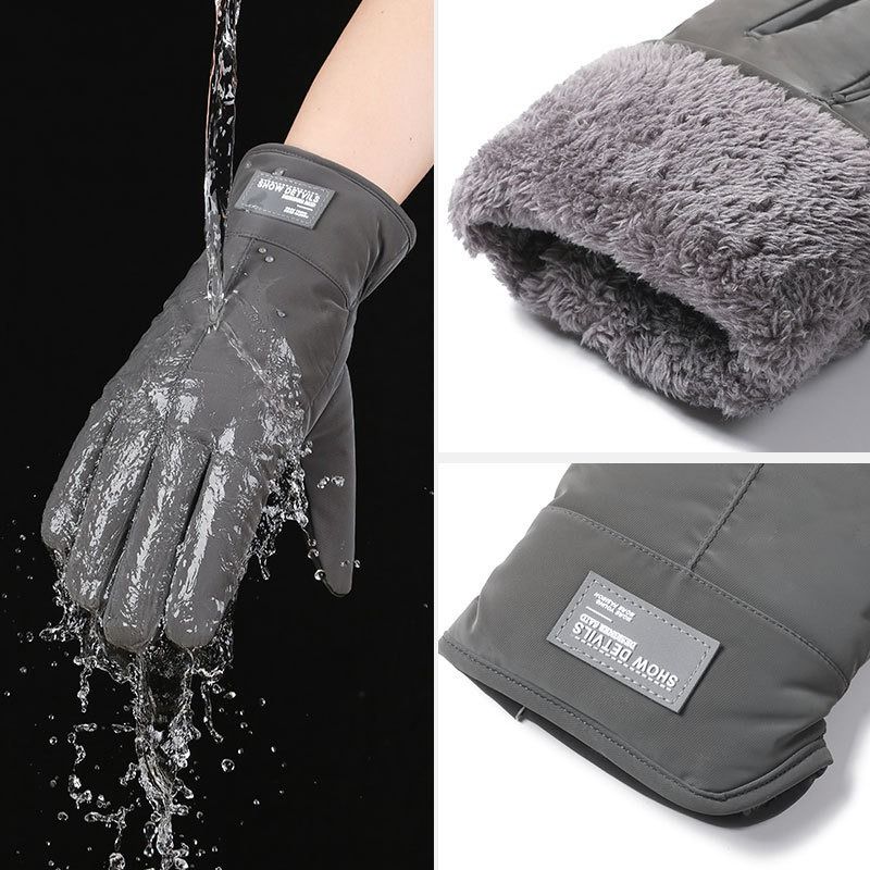Winter Thick Polar Fleece Touchscreen Gloves, Windproof and Water-Resistant Thermal Gloves for Cycling and Motorcycling, One Pair—Gray (One Size Fits All) - Image 4