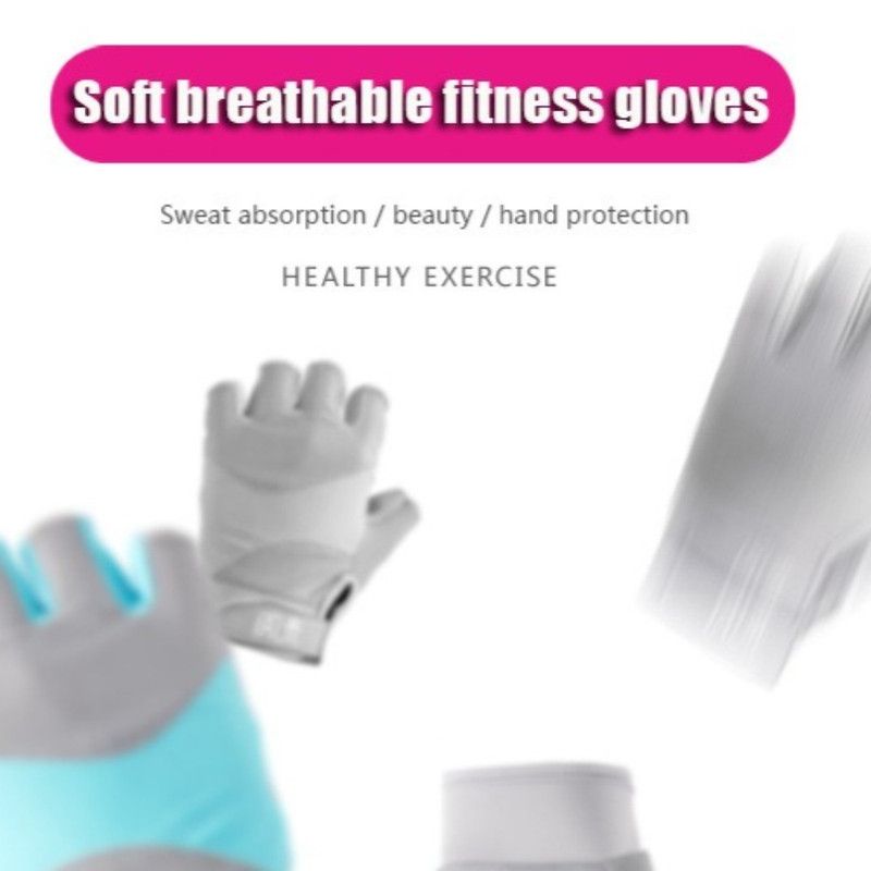 Gray - Size L - Silicone Anti-Slip Half-Finger Workout Gloves, Breathable Shock-Absorbing Gym Gloves for Cycling, One Pair, Unisex - Image 2