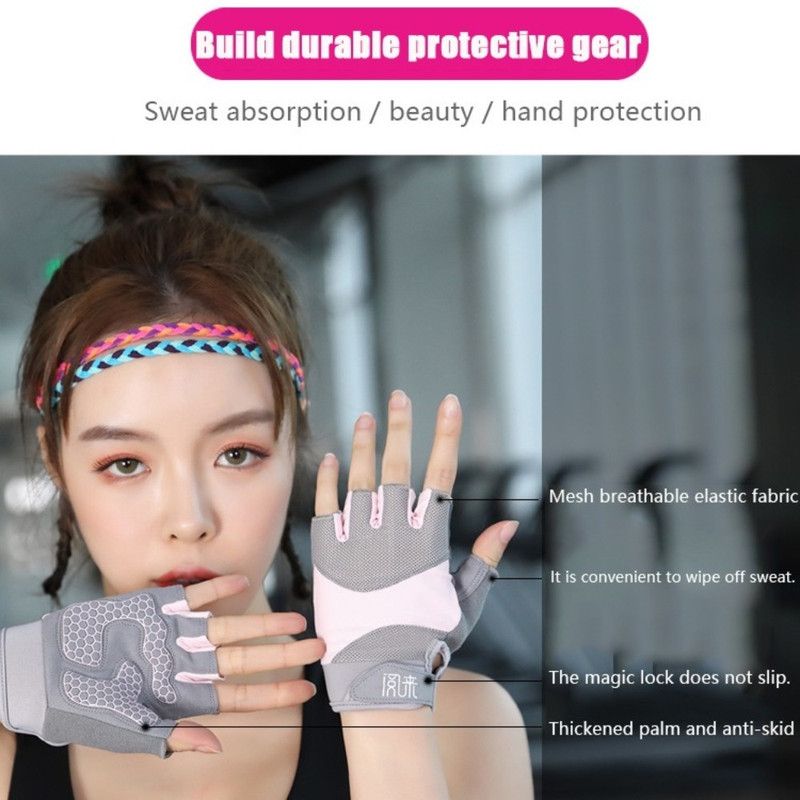 Gray - Size S - Silicone Anti-Slip Half-Finger Workout Gloves, Breathable Shock-Absorbing Gym Gloves for Cycling, One Pair, Unisex - Image 4