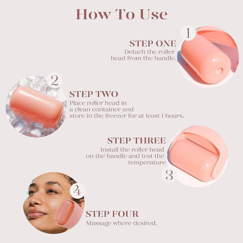 Detachable Ice Roller Facial Massager, Cooling Ice Bead Roller for Skin Soothing and Pore Minimizing, Full-Body Cold Massage Tool—Pink - Image 4