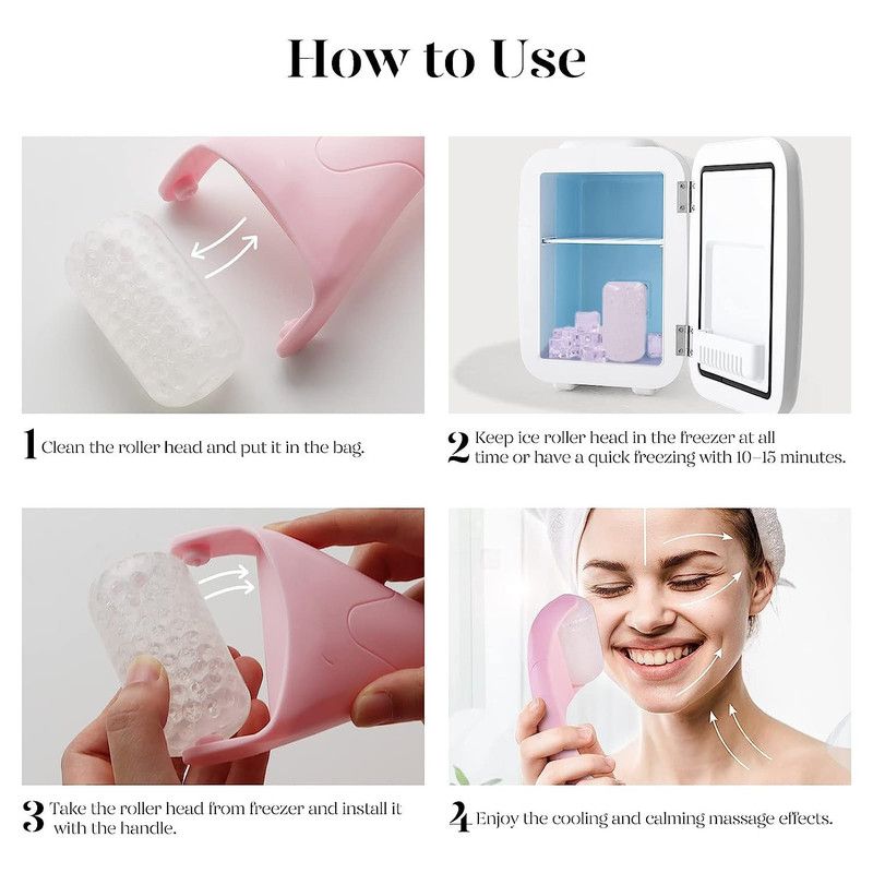 Detachable Ice Roller Facial Massager, Cooling Ice Bead Roller for Skin Soothing and Pore Minimizing, Full-Body Cold Massage Tool - Purple - Image 6