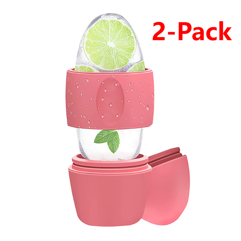 2-Pack - 2-in-1 Dual-Head Ice Beauty Device, Cold Compress Lifting and De-Puffing Skincare Tool for Home Use - Red - Image 1