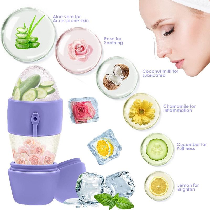 2-Pack - 2-in-1 Dual-Head Ice Beauty Device, Cold Compress Lifting and De-Puffing Skincare Tool for Home Use - Cyan - Image 5