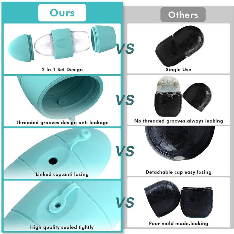 2-Pack - 2-in-1 Dual-Head Ice Beauty Device, Cold Compress Lifting and De-Puffing Skincare Tool for Home Use - Cyan - Image 6