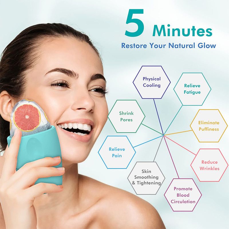 2-Pack - 2-in-1 Dual-Head Ice Beauty Device, Cold Compress Lifting and De-Puffing Skincare Tool for Home Use - Cyan - Image 7