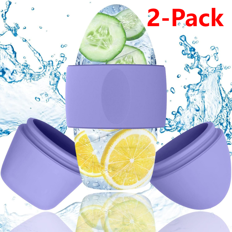2-Pack - 2-in-1 Dual-Head Ice Beauty Device, Cold Compress Lifting and De-Puffing Skincare Tool for Home Use - Purple - Image 1