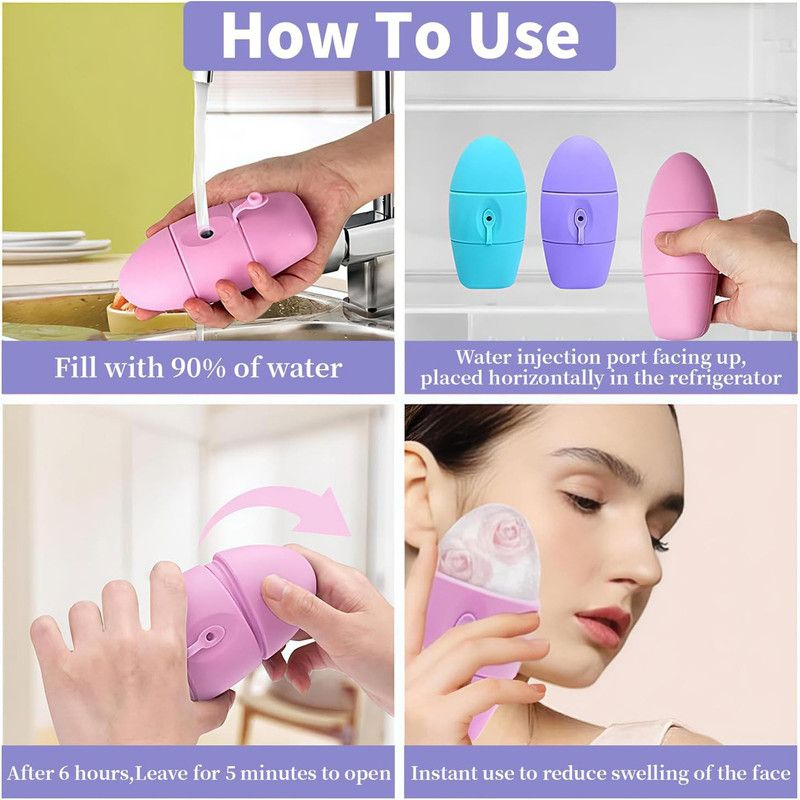 2-Pack - 2-in-1 Dual-Head Ice Beauty Device, Cold Compress Lifting and De-Puffing Skincare Tool for Home Use - Purple - Image 8