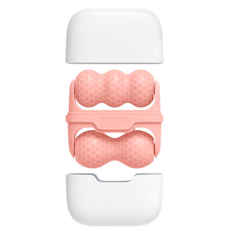 Double-Sided Dual Ice Roller Beauty Device, Household Cold Compress Roller, Lifting and De-Puffing Full-Body Massager—Pink - Image 1