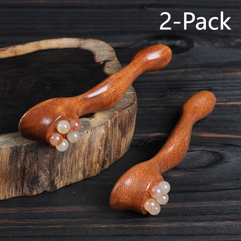 2-Piece Set—Massage Stick, Natural Horn Roller for Eyes, Face, Meridians, and Full-Body Gua Sha - Image 1