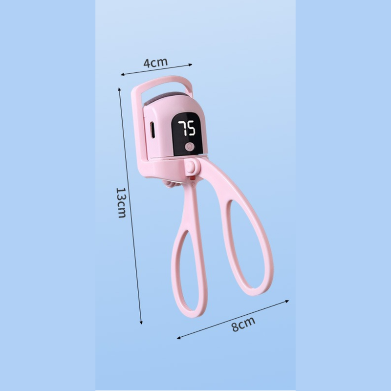 Digital 3-Temperature Heated Eyelash Curler, USB-Rechargeable, Portable, Long-Lasting Lash Curling Tool—White - Image 6