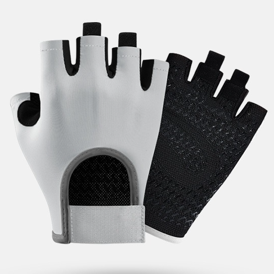 Gray - Size L - Women's Half-Finger Fitness Gloves, Silicone Anti-Slip Breathable Gloves for Yoga, Cycling, and Sports - Image 1