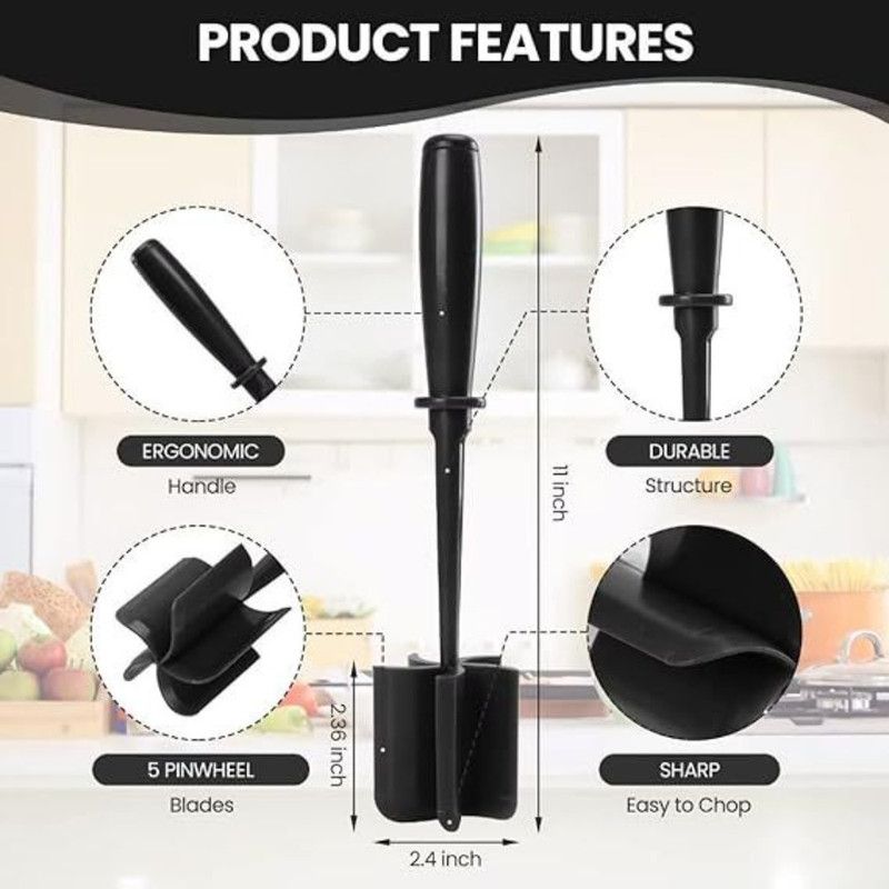 Food Grade Nylon 5-Blade Meat Chopper Spatula, Heat Resistant Non-Stick Ground Beef Masher Multi-Purpose Cooking Tool - Image 8