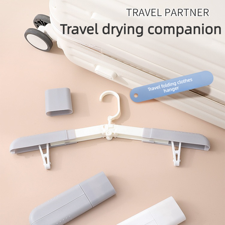 4-Pack Portable Foldable Travel Clothes Hangers, Extendable Anti-Slip Clips, Multifunctional Laundry Hangers for Trips and Hotels—Black - Image 2
