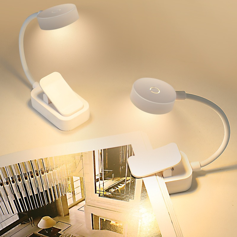 USB Rechargeable 3 Color Temperature Mini Clip Book Light, Portable LED Eye-Care Reading Lamp for Dorm & Bedside - Image 4