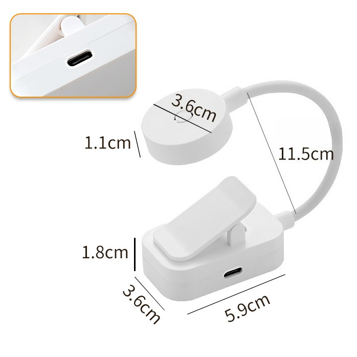 USB Rechargeable 3 Color Temperature Mini Clip Book Light, Portable LED Eye-Care Reading Lamp for Dorm & Bedside - Image 7