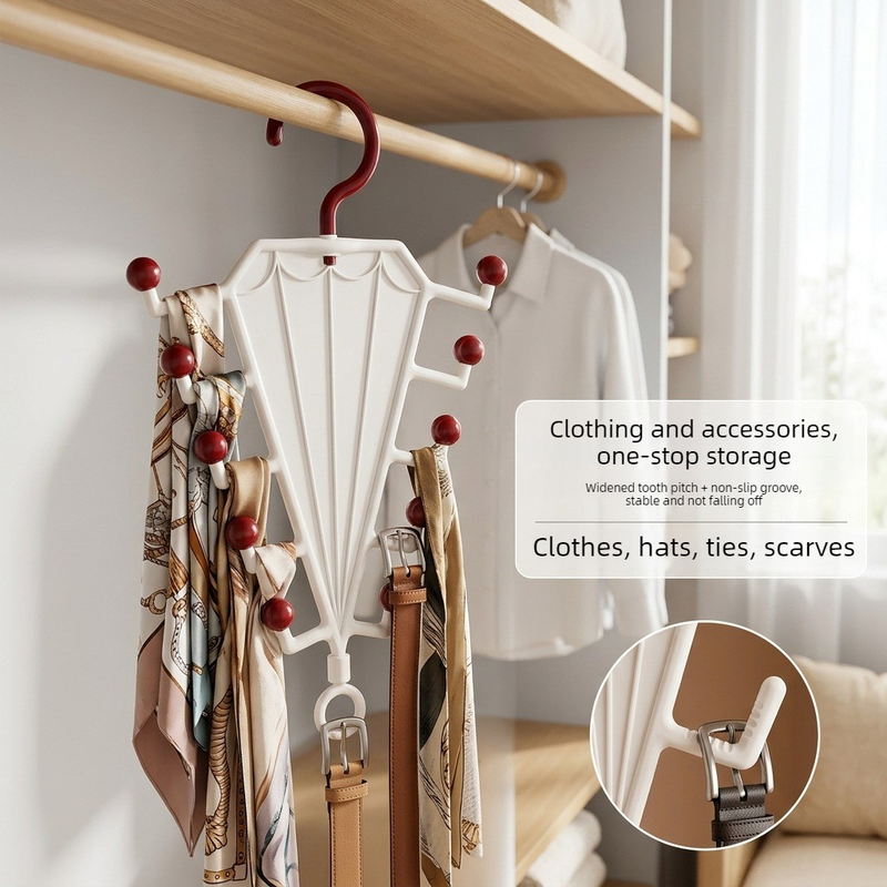 2-Piece V-Shaped Double-Sided 10-Hook Hanger Organizer, Stackable Multi-Purpose Storage Rack for Hats, Scarves, and Belts—Green - Image 3