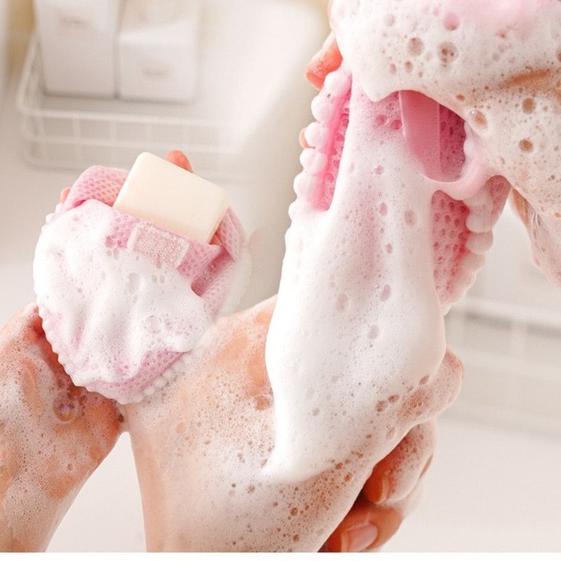 2-Pack Ins Style Cloud & Heart Soap Foaming Bag, Facial Bubble Net Soap Storage Pouch—Pink - Image 6